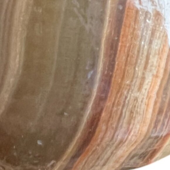 Vtg 1974 Hand-carved Natural Banded Jasper Mushroom Browns and Tans Freestanding - Picture 12 of 15